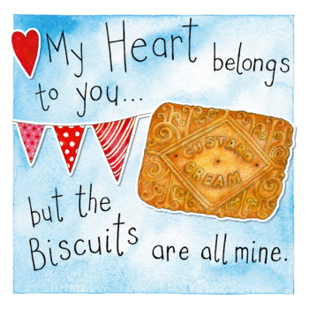 The Biscuits are All Mine 150mm Square Greetings Card by Artist Kate Brazier