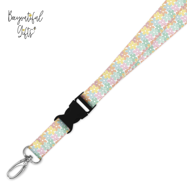 Double Breakaway Lanyard - Vintage Daisies