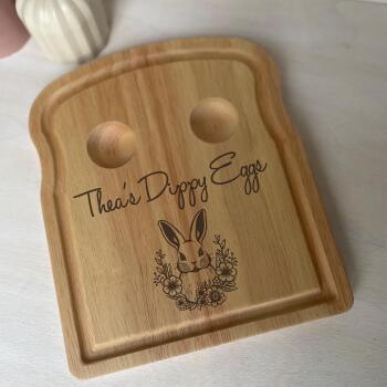 Personalised Dippy Egg Breakfast Board / Easter Gifts for Kids / Personalised Egg and Toast Board / Egg Cup Tray