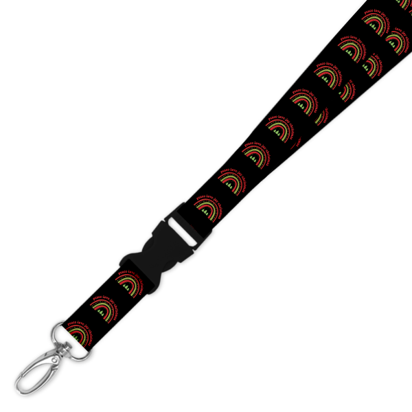 Double Breakaway Lanyard - Christmas Lights Rainbow