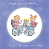 Holy Mackerel Lovely surprises, a Rosie Brooks birthday card, 15cm square, printed in the UK on board from sustainable sources