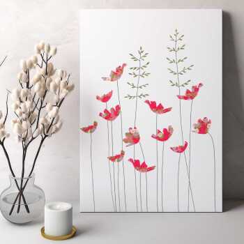 Anemones & grass greeting card -  designed by Eloise Hall - 15.7 x 11cm and blank inside, made in the UK