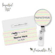 #hello my name is... Name Badge & Metal ID Reel - Easter Zig Zags