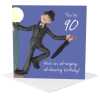 90th birthday card for him - designed by Erica Sturla - 15cm square and blank inside, made in the UK