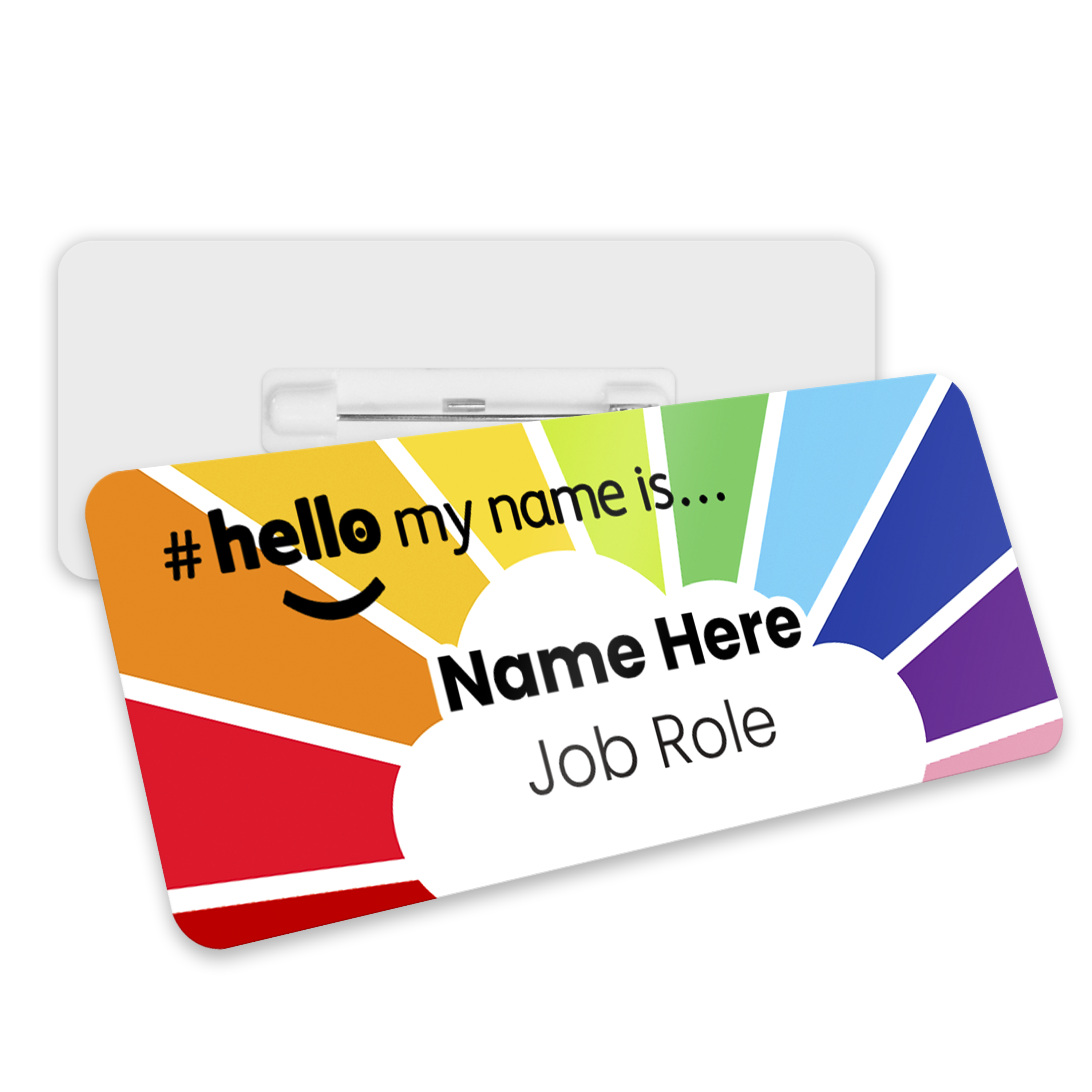 Name Badge - Rainbow Stripes Hello My Name is