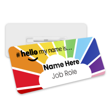 #hello my name is... Name Badge - Rainbow Stripes