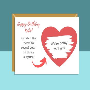 Surprise Scratch Card - Customisable Scratch and Reveal for Birthdays - For Him or For Her - A6