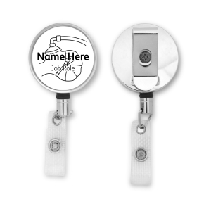 Personalised Metal ID Reel - Medical Anaesthetic Mask Line Art