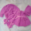 Hand Knitted 5 Piece Dress Set for a Baby Girl - Premature 2     - Chest 12 ins -  £22.50