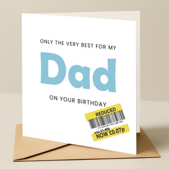 Fathers Day Card | Reduced Sticker Funny Father's Day Card