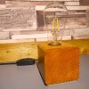 Buy2get3rd free - Small - Rustic Industrial Lamp Inset - Reclaimed Wood - Quirky Square Rectangle - Desk Lamp Table Lamp - Bedside Lamp - Man/She Cave - Handmade