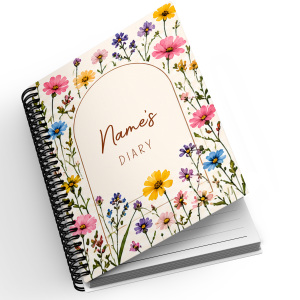A5 Personalised Spiral Bound Diary - Wildflowers | Yearly | Academic | Appointment