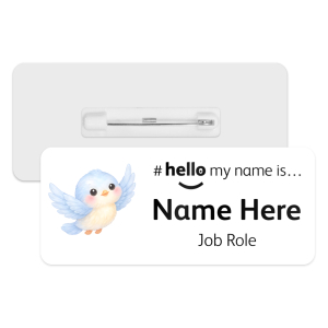 #hello my name is... Name Badge - Watercolour Springtime Bird