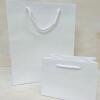 Plain Gift Bags for Personalisation / Wedding Bags / Bags for all occasions / White and Black Bags / Paper Gift Bag with Rope Handles - White - Small Landscape
