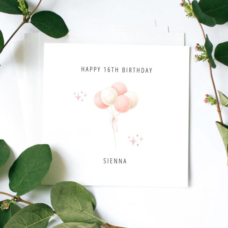 Personalised Balloon Birthday Card