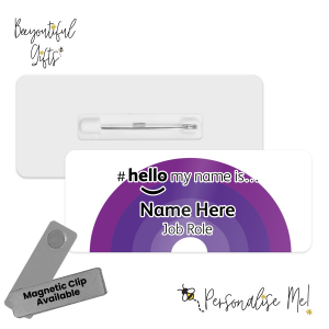 Name Badge - Colour Variant Rainbow Hello My Name is... - Purple