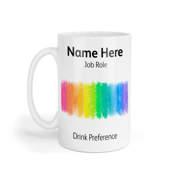 Personalised Ceramic Mug - Colourful Brush Strokes