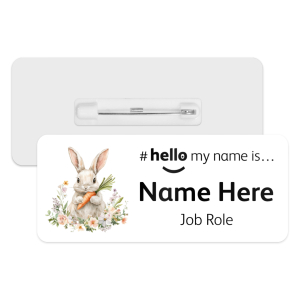 #hello my name is... Name Badge - Floral Easter Bunny