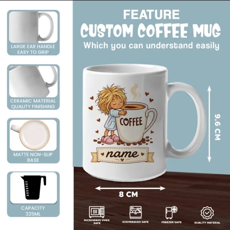 Personalised Sleepy Girl Coffee Mug ☕💕