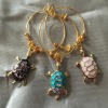 Wine Glass Charms with Turtles - Set of 6 on card