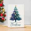Brother & Family Christmas Card, Watercolour Christmas Tree Design, For Him, Christmas Card - Portrait (5x7) / Blank Inside