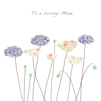 Mothers Day Poppies & Alliums Greeting Card