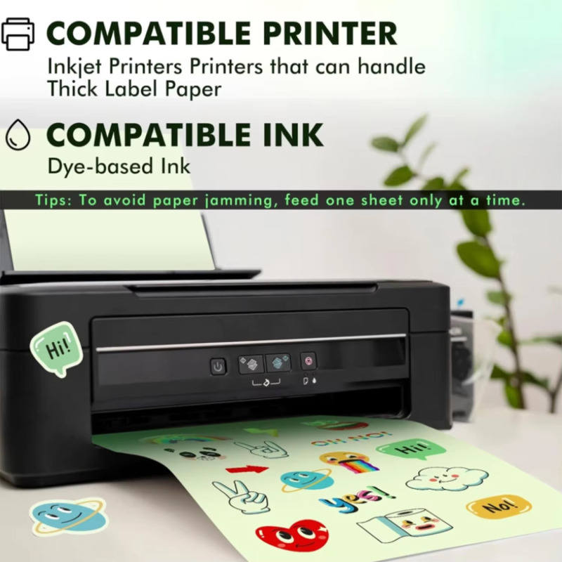 Hands Professional 2 Sheets A4 Size Glow in The Dark Printable Vinyl Sticker Paper for Inkjet printers