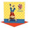 Birthday boy age 9 on a skateboard - child's age birthday - designed by Erica Sturla - 15cm square and blank inside, made in the UK