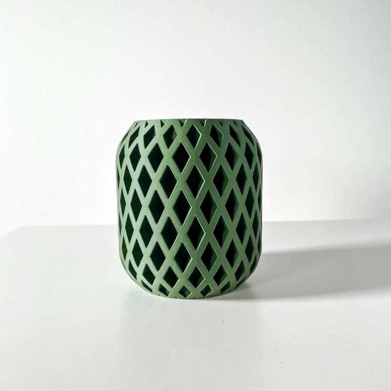 The Atila Pen Holder | Desk Organizer and Pencil Cup Holder - Matte Dark Green