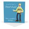 Great Uncle birthday card for him - designed by Erica Sturla - 15cm square and blank inside, made in the UK