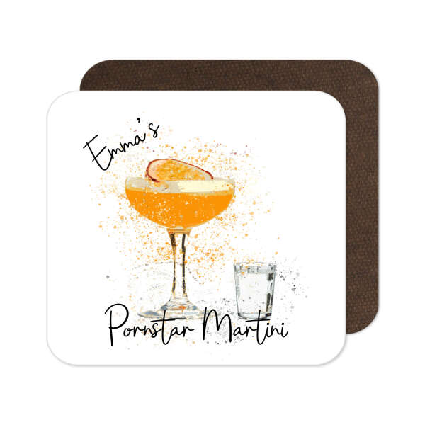 Personalised Pornstar Martini Coaster with Splash Effect