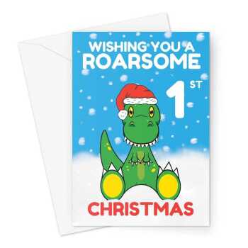 Children's Dinosaur First Christmas Card