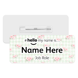 #hello my name is... Name Badge - Pastel Floral Gingham
