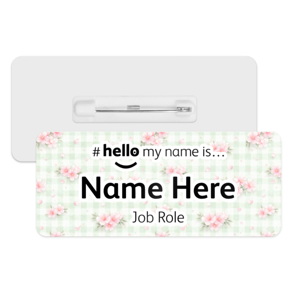 #hello my name is... Name Badge - Pastel Floral Gingham