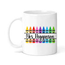 Personalised Teacher Ceramic Mug - Crayon Monogram