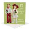 13th anniversary card (lace anniversary card) - designed by Erica Sturla - 15cm square and blank inside, made in the UK