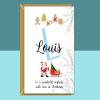Personalized Nephew Christmas Card: Custom Name Xmas Card - Blank inside - Regular - Matte