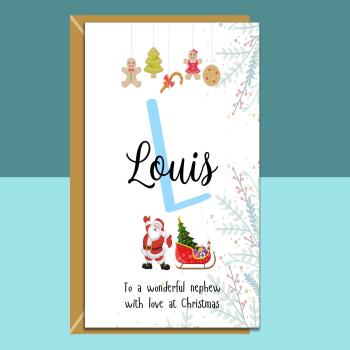 Personalized Nephew Christmas Card: Custom Name Xmas Card