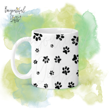 Pet Themed Ceramic Mug - Dog Paw Print Full Wrap