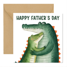 Father's Day Card - Happy Father's Day Crocodiles - Standard Smooth Card