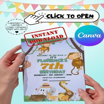 Printable Jungle Birthday Invitations Template