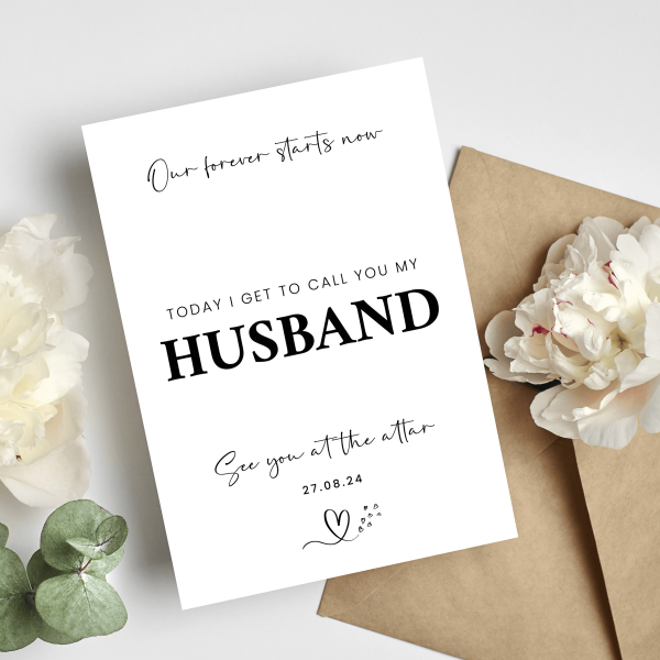 To my husband to be Wedding Day Card - Small (Approx. A6)