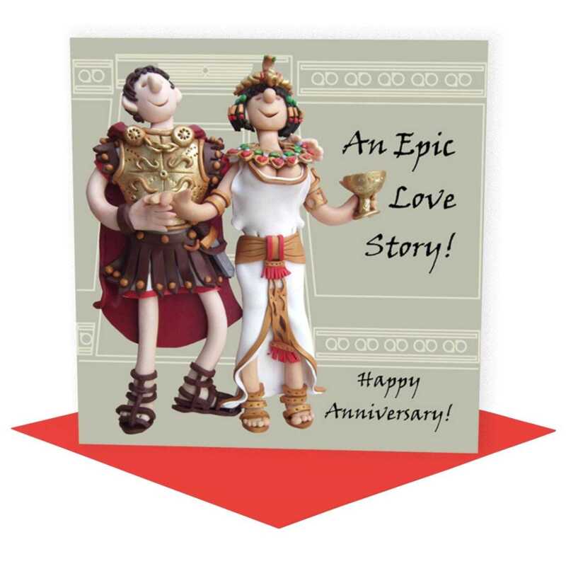 Epic anniversary, funny historical birthday card - designed by Erica Sturla - 15cm square and blank inside, made in the UK
