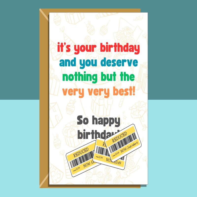 Funny Birthday Card - Personalised - For Him or Her - friend, brother, sister, mum, dad, Any age - 18th, 20th, 30th, 35th, 40th, 50th, 60th. - Blank inside - Regular - Matte