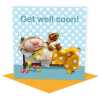 Get well soon - child's card designed by Erica Sturla - 15cm square and blank inside, made in the UK