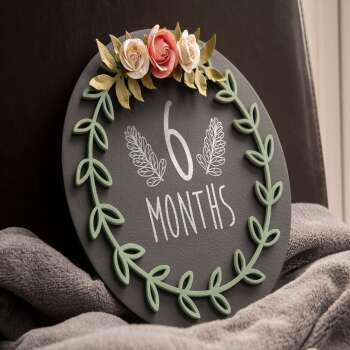 Floral Newborn Monthly Milestone Chalkboard - Perfect for Capturing Baby Photos and Moments. Great for baby shower gifts and accessories