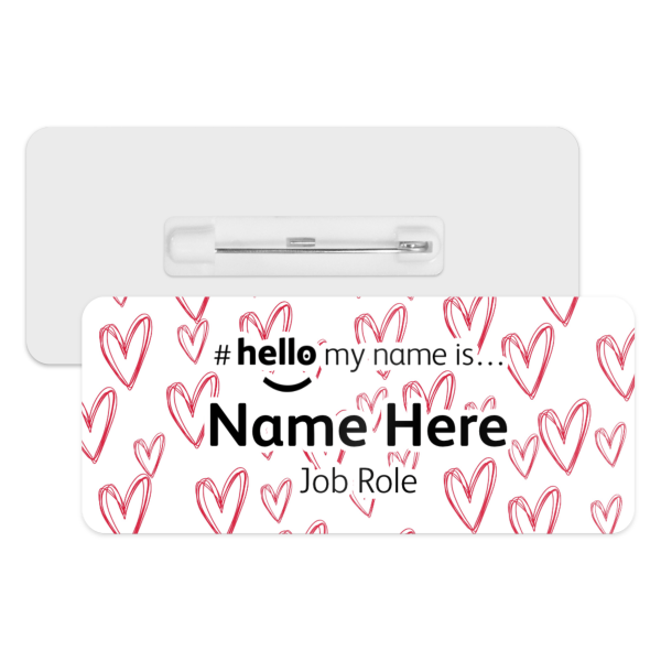 #hello my name is... Name Badge - Scribble Hearts