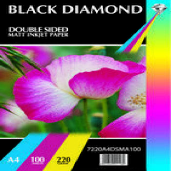 Black Diamond A4 220gsm Double Sided Matt / Matte Photo Paper