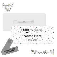 #hello my name is... Name Badge - Monochromatic Terrazzo