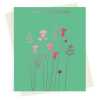 Happy birthday card with a pretty pink foil thistles and grass print - designed by artist Eloise Hall - 15.7 x 11cm and blank inside
